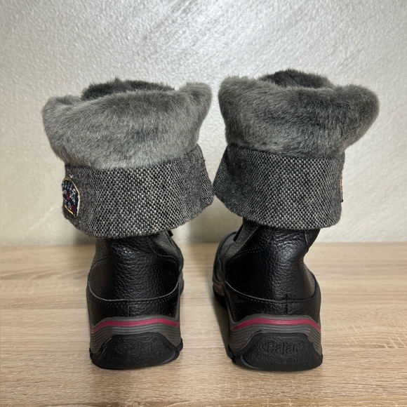 Pajar Canada Women 7-7.5 Alice Waterproof Winter Boots Black Tumbled Leather - Picture 4 of 14